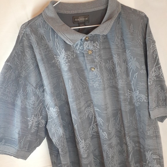 Other - Knights Sportswear Gray Men's 3X Short Sleeve Polo Shirt Palm Trees